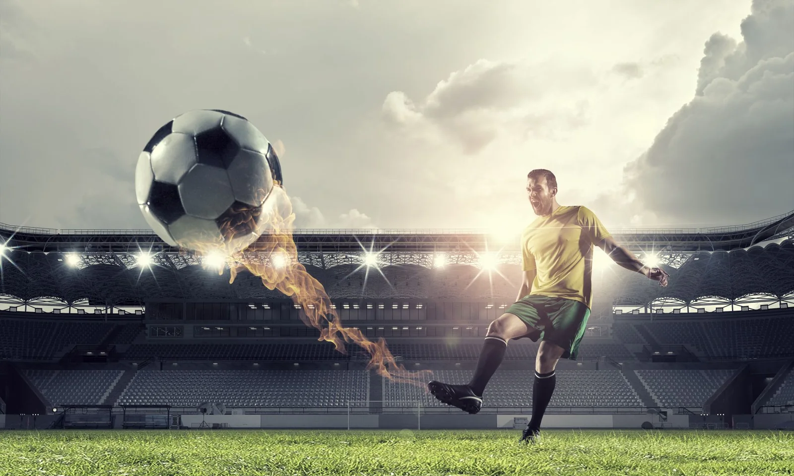 Pertandingan olahraga dengan pemain dan suasana kompetisi